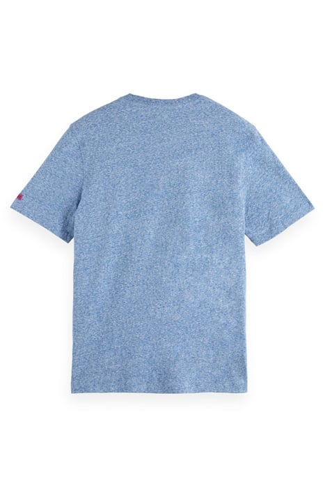 MELANGE TEE WITH CHEST LABEL RIVIERA BLUE MELANGE 2