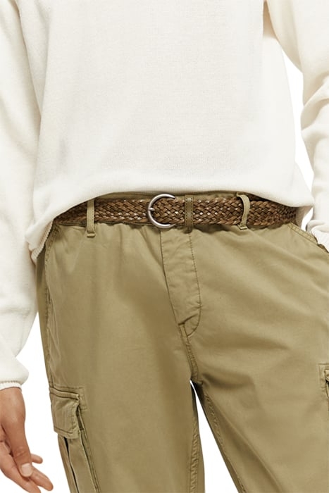 BRAIDED LEATHER BELT KHAKI 3