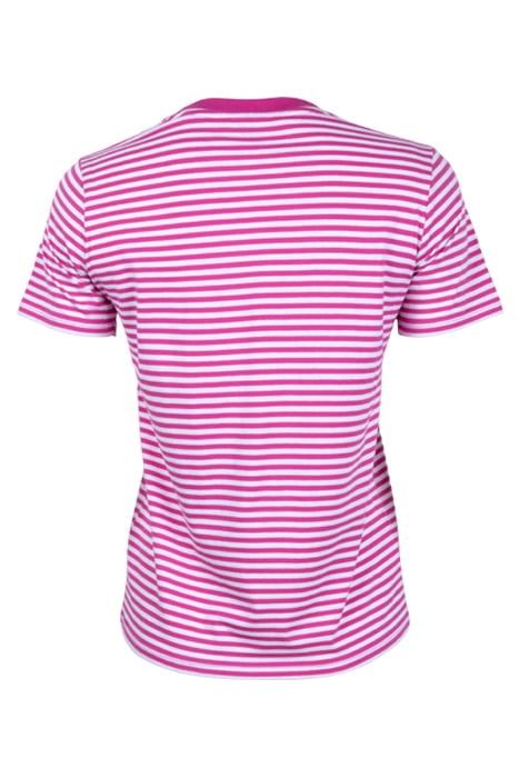 CREW STRIPE TEE WILD ROSA/WHITE 2