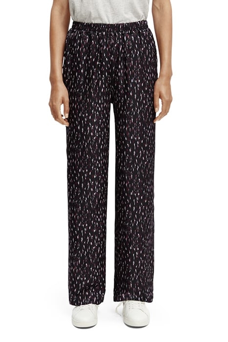 GIA - MID-RISE WIDE LEG PRINTED ELASTICATED TROUSERS IKAT RA 2