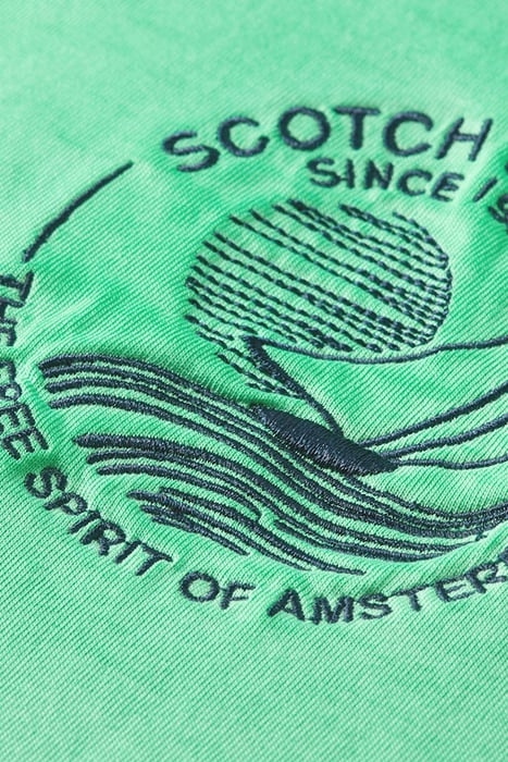 COLD DYE TEE WITH CHEST ARTWORK AMAZON GREEN 6