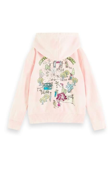 LOOSE-FIT SUBTLE TIE-DYE ARTWORK HOODIE APPLE BLOSSOM 2