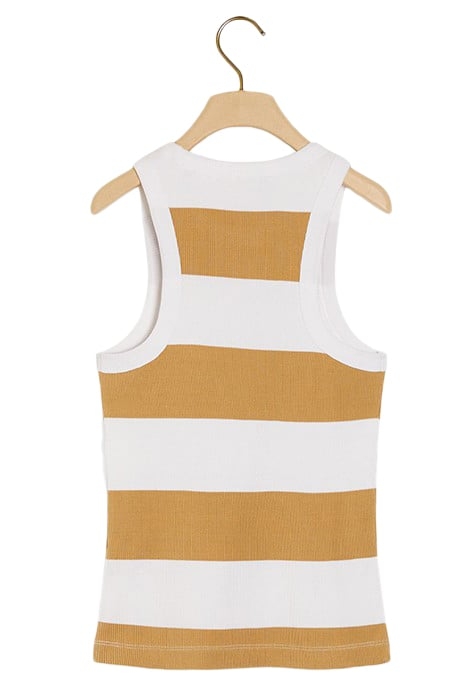 COTTON IN CONVERSION STRIPED RACER TANK SHELL BEIGE 2