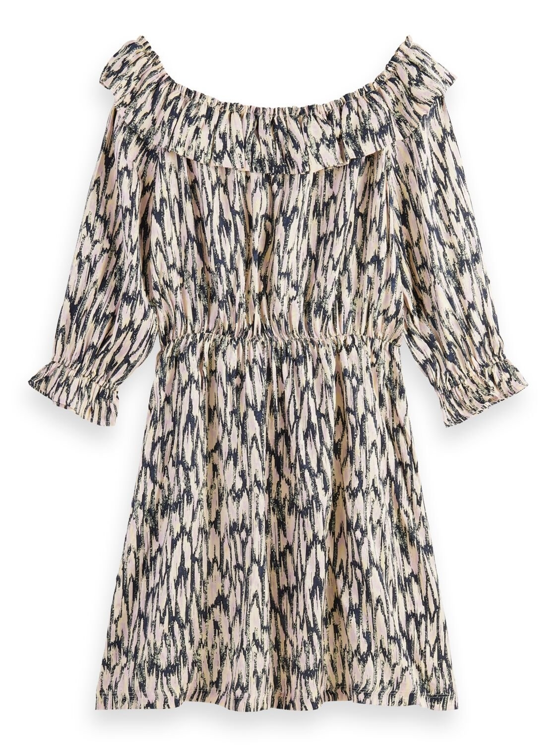 FRILL OFF SHOULDER SMOCK DRESS COMBO R 1