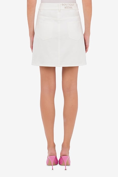 MINI SKIRT IN FLOWER CHINÉ COTTON GABARDINE MULTICOLOR 2