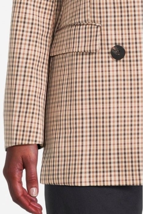 DOUBLE BREASTED TAILORED BLAZER IN YARN DYE CHECK COMBO X 5