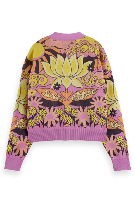 FLOWER JACQUARD CARDIGAN ORCHID PINK 7