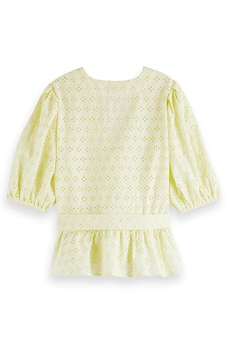 BRODERIE WRAP-OVER TOP LEMON 3