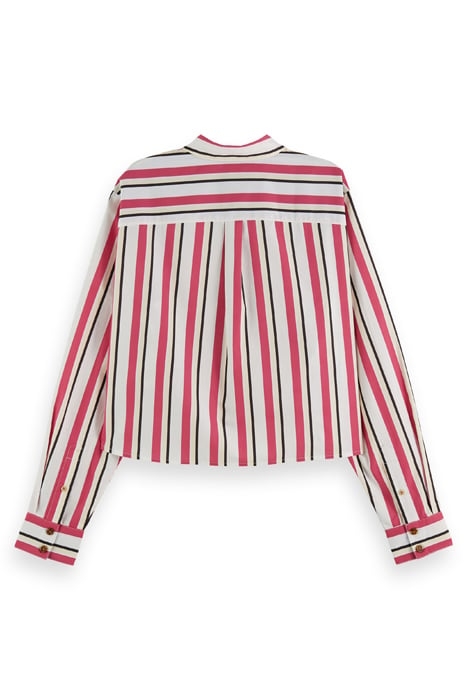 CROPPED OVERSIZED-FIT SHIRT IN ORGANIC COTTON MULTI STRIPE 2