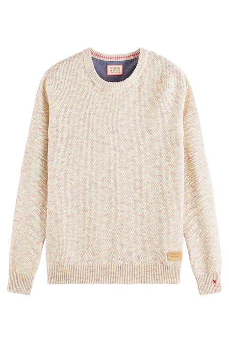 SPACED-DYE YARN STRUCTURED CREWNECK PULLOVER COMBO A 1