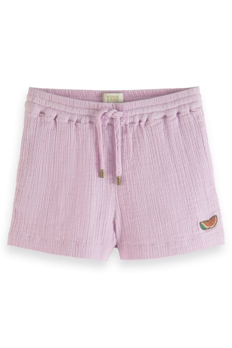CRINKLE-COTTON SHORTS ORCHID 1