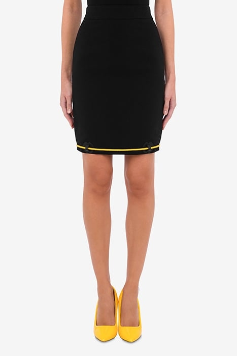 CREPE MINISKIRT NAUTICAL DETAILS BLACK 1