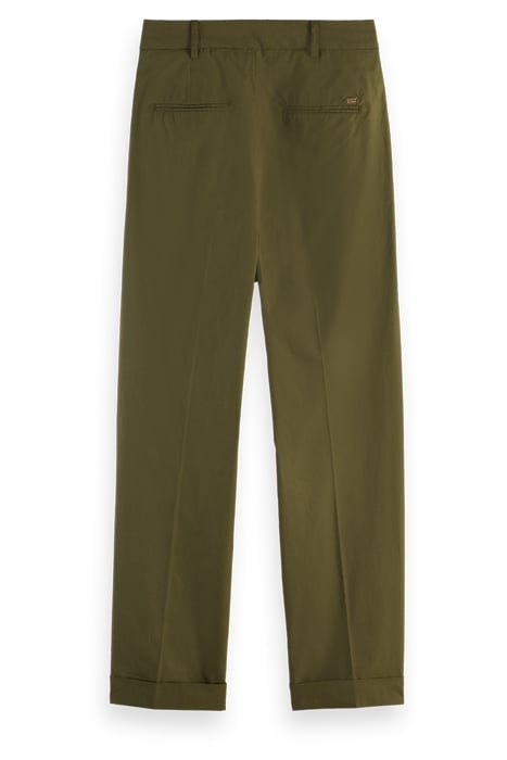 MILA - HIGH RISE TAPERED PLEATED CHINO ARMY GREEN 2