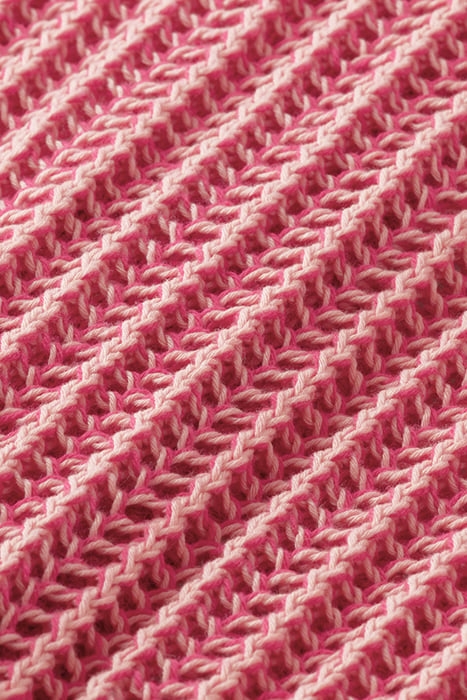 OPEN STITCH RELAXED COLLARED CARDIGAN PINK PUNCH MELANGE 6