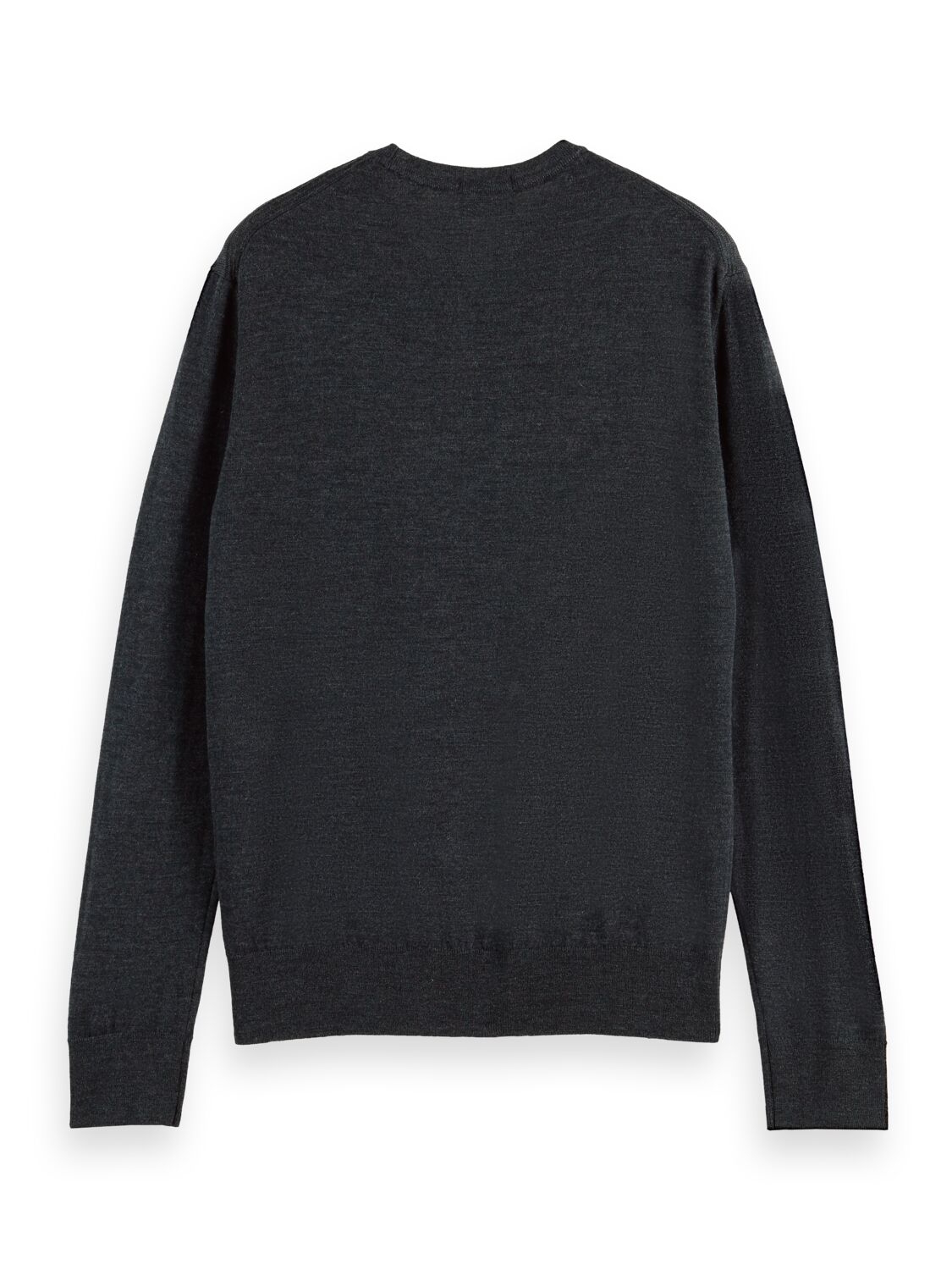 ESSENTIALS - CREWNECK PULLOVER IN MERINO WOOL GRAPHITE MELAN 2
