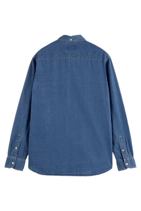 REGULAR-FIT LIGHTWEIGHT DETAIL-TRIMMED INDIGO SHIRT WASHED I 6