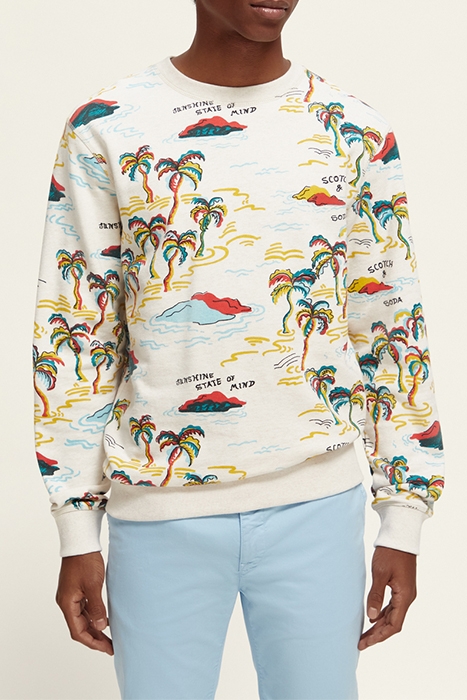 PRINTED SWEATSHIRT WHITE PALMTREE ISLAND AOP 2