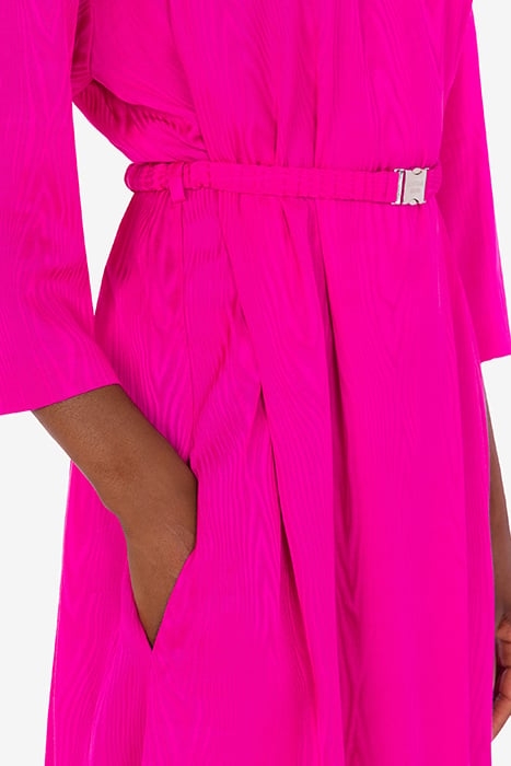 SAFETY BELT FLUID MOIRÉ MIDI DRESS PINK 4