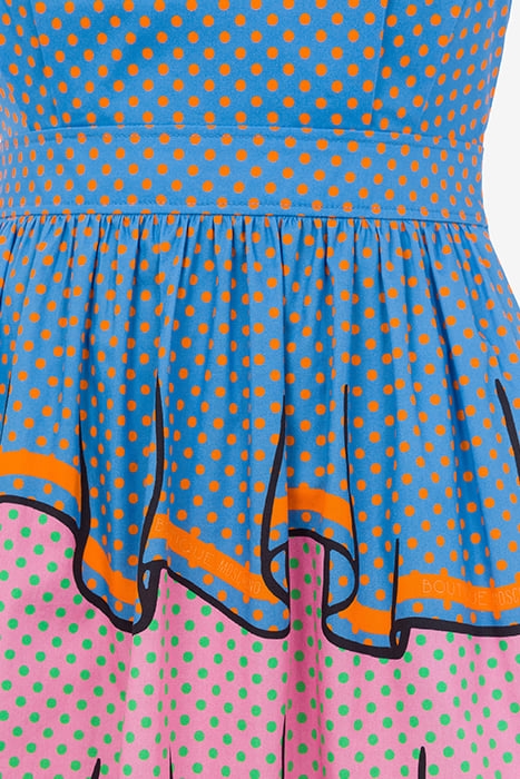 TROMPE-L'ŒIL POLKA DOT MIDI DRESS MULTICOLOR 4