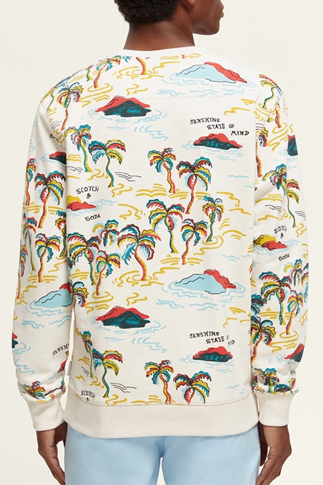 PRINTED SWEATSHIRT WHITE PALMTREE ISLAND AOP 3