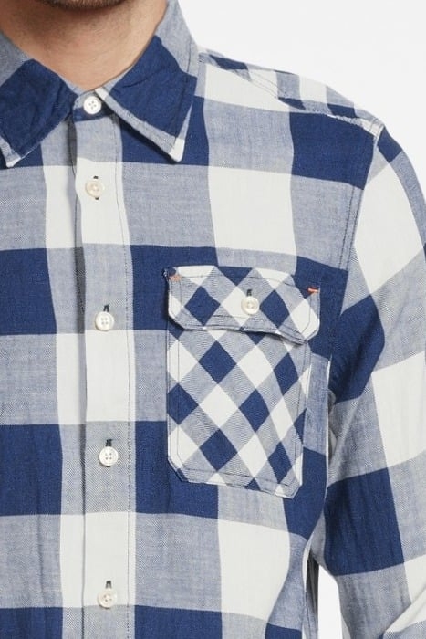 INDIGO CHECKED 1 POCKET WORKWEAR REGULAR FIT SHIRT COMBO A 5