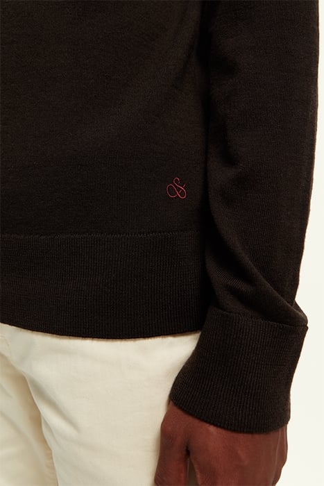 ESSENTIALS - MERINO WOOL LOGO CREWNECK PULLOVER EARTH MELANG 7