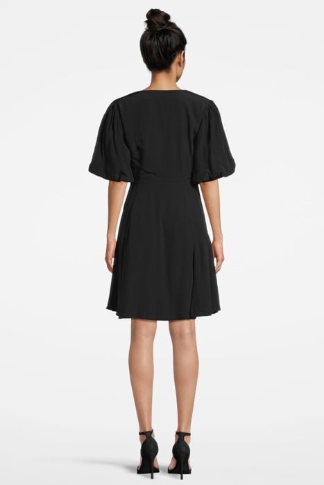 V-NECK S/S FLOWY SHIRT DRESS BLACK 3