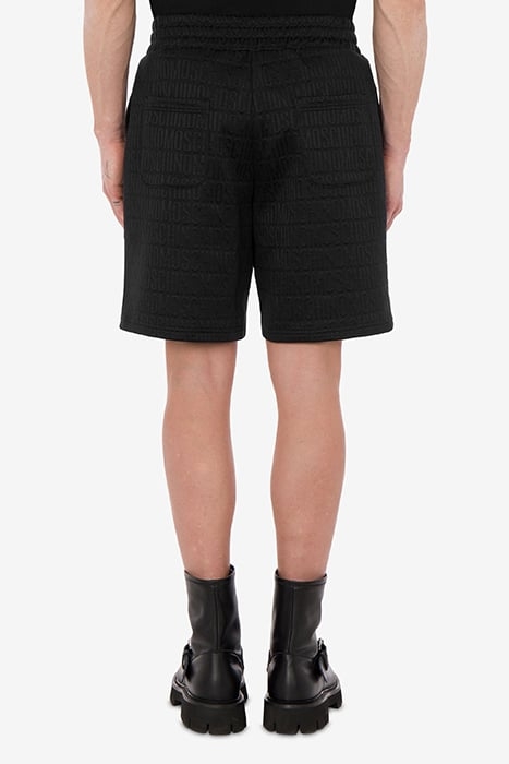 BERMUDA SHORTS IN ALLOVER LOGO JACQUARD FLEECE BLACK 2