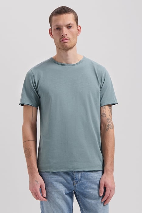 BASIC ROUND NECK TEE SLUB JERSEY STORMY SEA 1