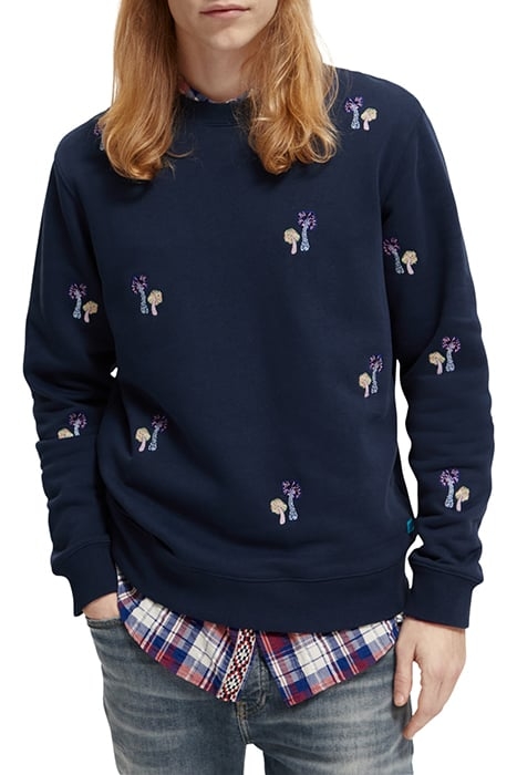 ALLOVER EMBROIDERED SWEATSHIRT STEEL 1