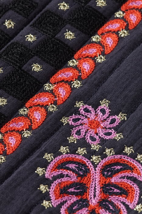 SHORTER-LENGTH EMBROIDERED GILET MIDNIGHT 7