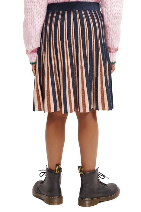 PLEATED KNITTED GLITTER MIDI SKIRT LUREX STRIPE 2