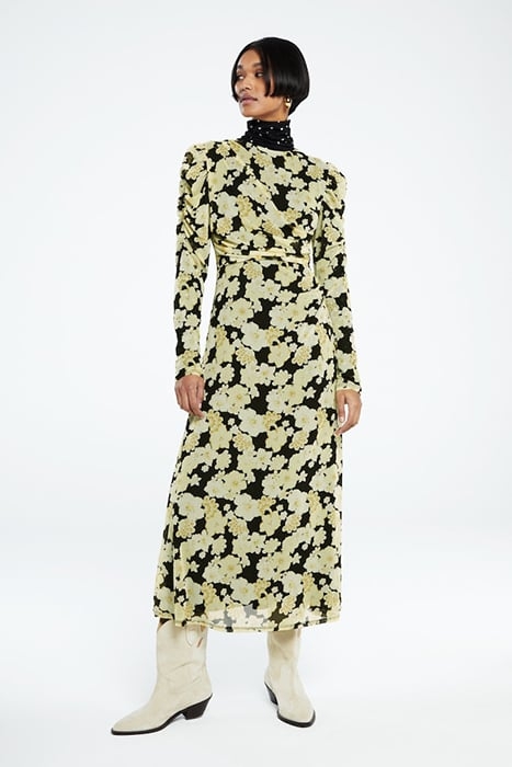 BELLA DRESS BLACK/LEMON SORBET 4