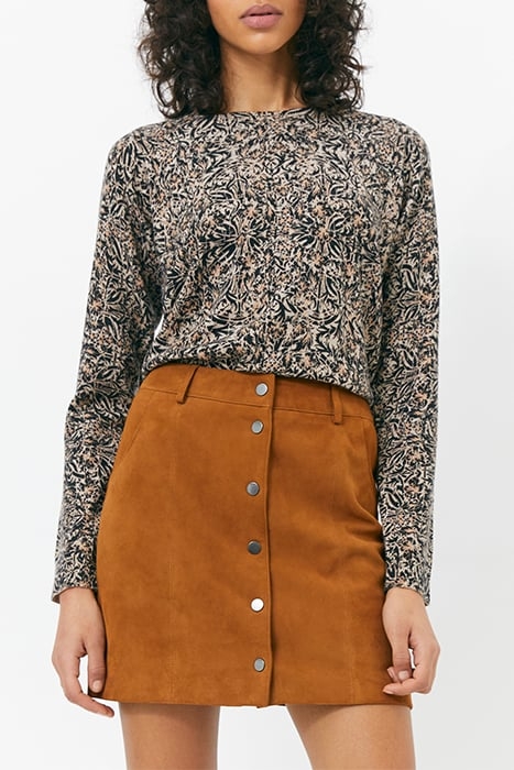 BROWN SUEDE STRAIGHT SKIRT 1