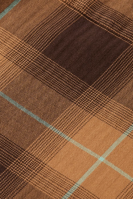 LIGHTWEIGHT HERRINGBONE SHADOW CHECK-STRIPE TOFFEE CHECK 7