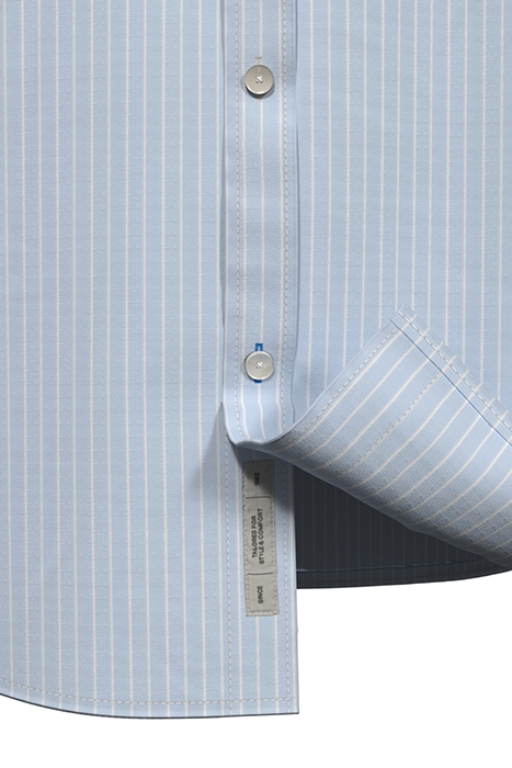 ESSENTIAL POPLIN STRIPE SHIRT LIGHT BLUE SMALL STRIPE 4