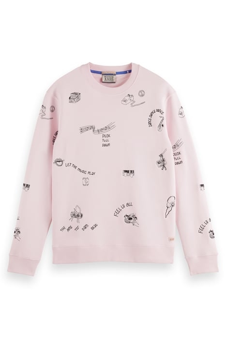 ALLOVER EMBROIDERED SWEATSHIRT PINK CLOUD 4