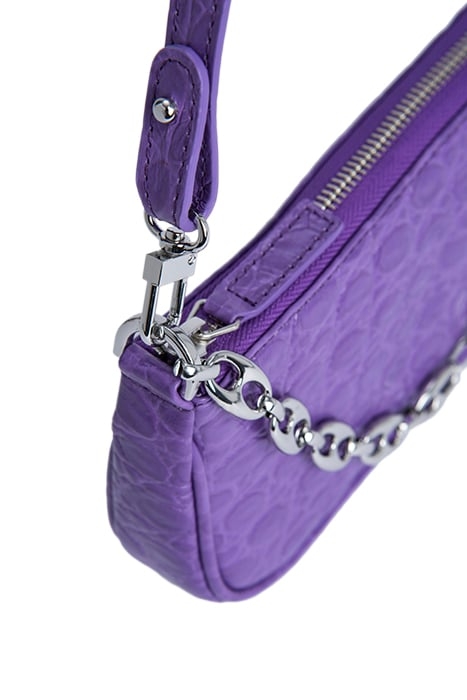 MINI RACHEL VIOLET CIRCULAR CROCO EMBOSSED LEATHER 2