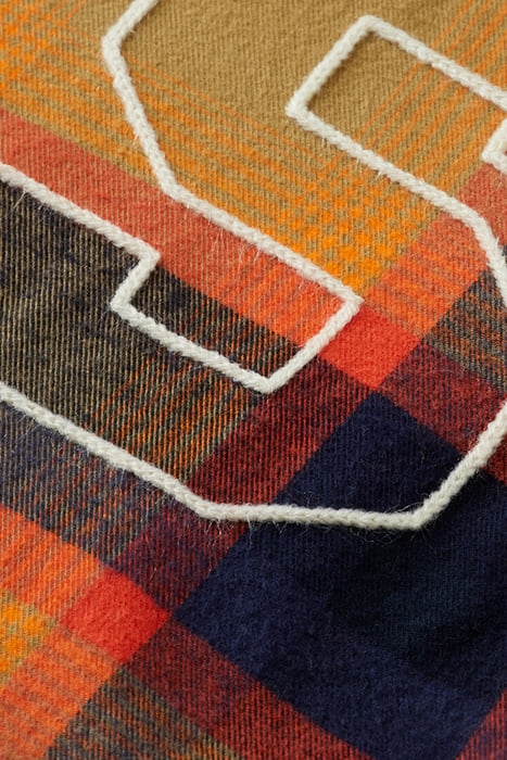 YARN-DYED CHECK FLANNEL SHIRT IN ORGANIC COTTON ORANGE GRADI 3