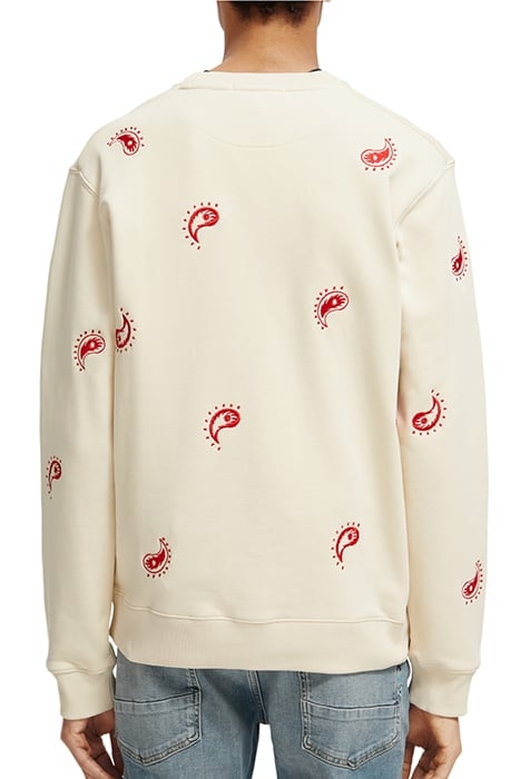 ALLOVER EMBROIDERED SWEATSHIRT STONE 2
