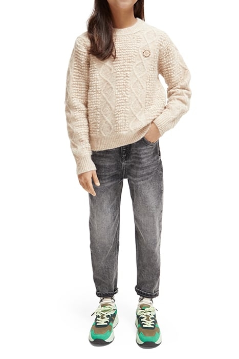 CABLE KNIT PULLOVER ECRU MELANGE 3