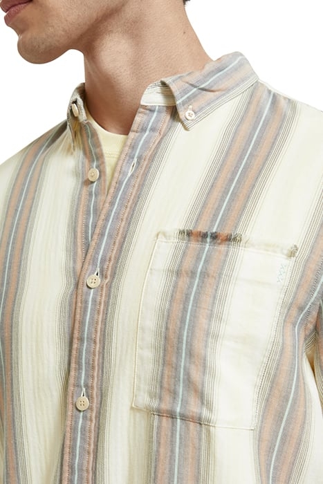 LIGHTWEIGHT HERRINGBONE SHADOW CHECK-STRIPE CAMEL STRIPE 6