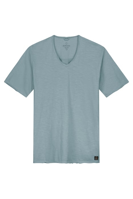 BASIC V-NECK TEE SLUB JERSEY STORMY SEA 3