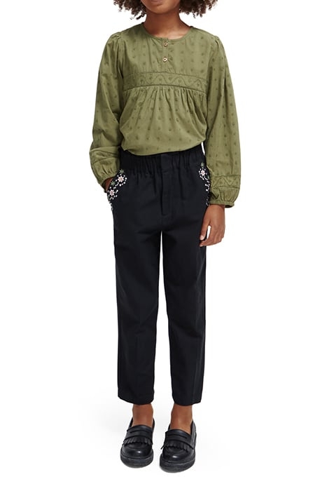 HIGH-RISE EMBROIDERED PANTS BLACK 3