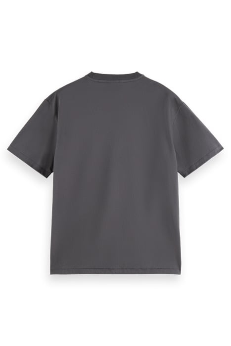 RELAXED FIT WOVEN APPLIQUE T-SHIRT IN COTTON-KAPOK BLEND MOO 5