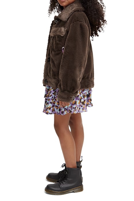 FAUX FUR TRUCKER JACKET DARK CHOCOLATE 7