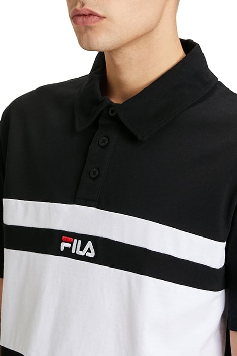 LESHAN BLOCKED POLO SHIRT BLACK-BRIGHT WHITE 6