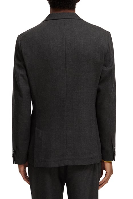 BRUSHED DOUBLE-BREASTED WOOL-BLEND BLAZER VINYL MELANGE 2