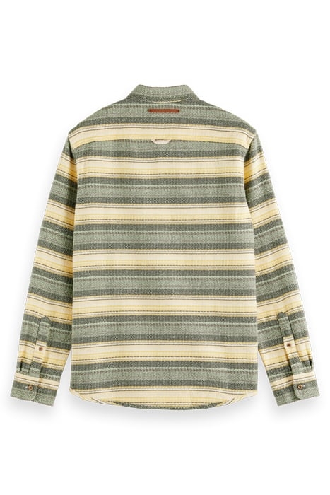 WAFFLE CHECK STRIPE SHIRT MULTI GREEN STRIPE 5