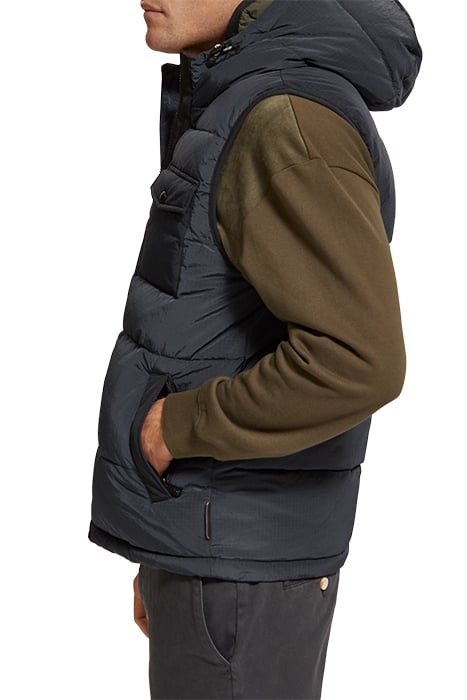 HOODED QUILTED BODYWARMER BLACK 6